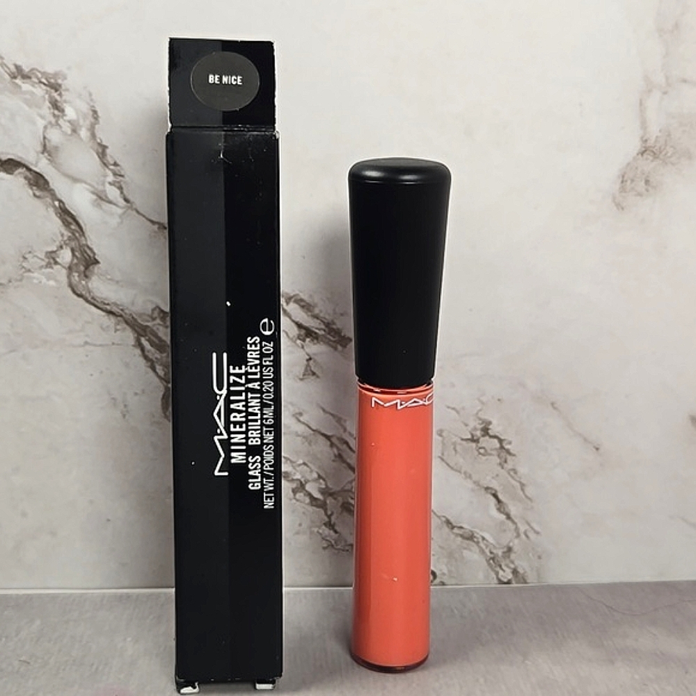 MAC Cosmetics Mineralize Glass Lipgloss in LE Shade - BE NICE.